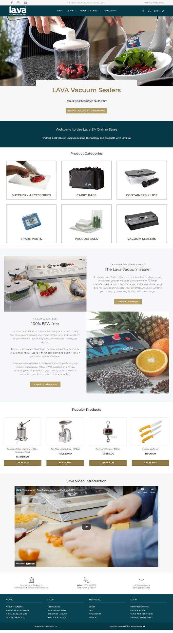 LAVA-SA E-Commerce Site